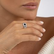 Amelia Diamond Ring with Nano Bible [Sterling Silver]