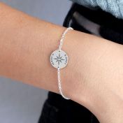 My Compass Engraved Coordinates Bracelet [Sterling Silver]