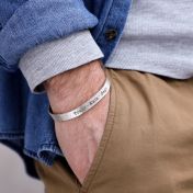 Sterling Silver Engraved Cuff for Men