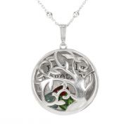 Tree of Hearts Name and Birthstone Necklace [Sterling Silver]