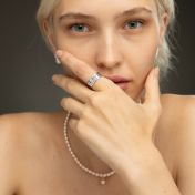 Ewige Liebe Verlobungsring mit Namen und Diamanten [Sterlingsilber]