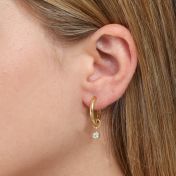 Single Earring Charm With Moissanite [18K Gold Vermeil]