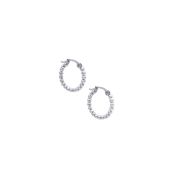 Small Beaded Hoop Earrings [Sterling Silver]