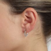 Small Beaded Hoop Earrings [Sterling Silver]