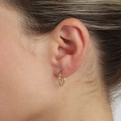 Small Beaded Hoop Earrings [18K Gold Plated]
