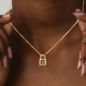 Lock Initial Necklace [18K Gold Plated]