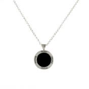 Onyx Name Necklace [Sterling Silver]