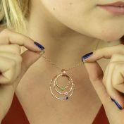 Spheres of Love Birthstone Necklace [Hammered - Rose Gold Plated]