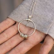 Family Circle Name Necklace with a Diamond [Sterling Silver]