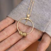 Family Circle Name Necklace with a Diamond [18K Gold Plated]