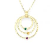 Spheres of Love Birthstone Necklace [Hammered - Gold Plated]