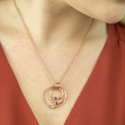 Spheres of Love Birthstone Necklace [Rose Gold Plated]