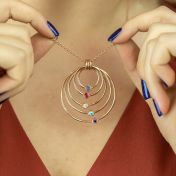 Spheres of Love Birthstone Necklace [Rose Gold Plated]