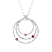 Spheres of Love Birthstone Necklace [Hammered - Sterling Silver]