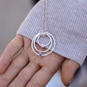 Spheres of Love Birthstone Necklace [Hammered - Sterling Silver]