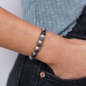 Hematite and Agate Name Bracelet [Sterling Silver]