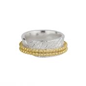 Family Circles Beaded Spinner Ring Shiny [Sterling Silver] - 2 Spinners