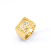 Kaart Zegel Ring [18K Goud Verguld]