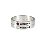Talisa Name and Birthstone Ring [Sterling Silver]