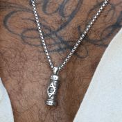 Collana da Uomo Personalizzabile a Barretta Stella di Davide - Argento 925