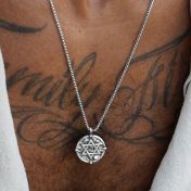 Star Of David Engraved Necklace For Men - Sterling Silver