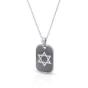 Star of David Tag Engraved Necklace [Sterling Silver]