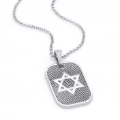 Star of David Tag Engraved Necklace [Sterling Silver]