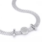 Enchanted Pavé Circle Milanese Chain Necklace [Sterling Silver]