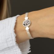 Bracciale con Mappa Silhouette Precious Spot con Catena Milanese [Argento 925]