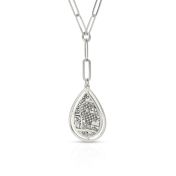 Gestylte Beliebter Ort Kette mit gravierter Karte [Sterlingsilber]