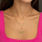 Stijlvol Edelvlek Kaart Schakel Ketting [18K Goud Vermeil]