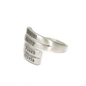 Swan Name Ring - 4 Names [Sterling Silver]