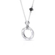 Talisa Circle Engraved Diamond Necklace with Nano Bible [Sterling Silver]