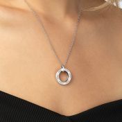 Talisa Halskette mit großem Familienkreis und Gravur [Sterlingsilber]