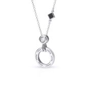 Talisa Circle Engraved Necklace with 1ct Diamond and Nano Bible [Sterling Silver]