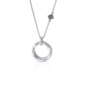 Talisa Circle Engraved Necklace with Nano Bible [Sterling Silver]