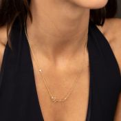 Talisa Italic Name Necklace With 0.10 ct Heart Diamond [18K Gold Vermeil]