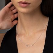 Talisa Italic Name Necklace With 0.10 ct Heart Diamond [Sterling Silver]
