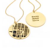 Erinnerungskreis Kette mit Kartenanhänger [750er Gold Vermeil]