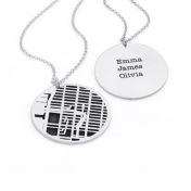 Precious Spot Silhouette Map Necklace [Sterling Silver]