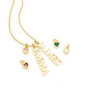 Green Heart Charm for Multi-Name Necklace [18K Gold Vermeil]