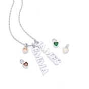 Pink Heart Charm for Multi-Name Necklace [Sterling Silver]