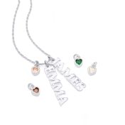 Green Heart Charm for Multi-Name Necklace [Sterling Silver]