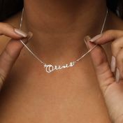 Talisa Italic Name Necklace with Diamond [Sterling Silver]