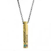 Talisa Bar Birthstone Necklace [18K Gold Plated - Hammered]