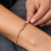 Talisa Stars Birthstone Bracelet with 0.20 ct Diamond [18K Gold Vermeil]
