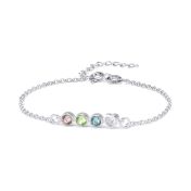 Talisa Sterne Geburtsstein Armband mit Diamant Herz [Sterlingsilber]