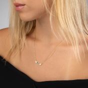 Talisa Stars Birthstone Necklace With 2 Diamond Circles [18K Gold Vermeil]