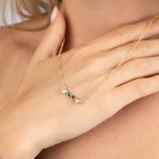 Talisa Stars Birthstone Necklace With 2 Diamond Circles [18K Gold Vermeil]