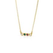 Talisa Stars Birthstone Necklace With 2 Diamond Circles [18K Gold Vermeil]